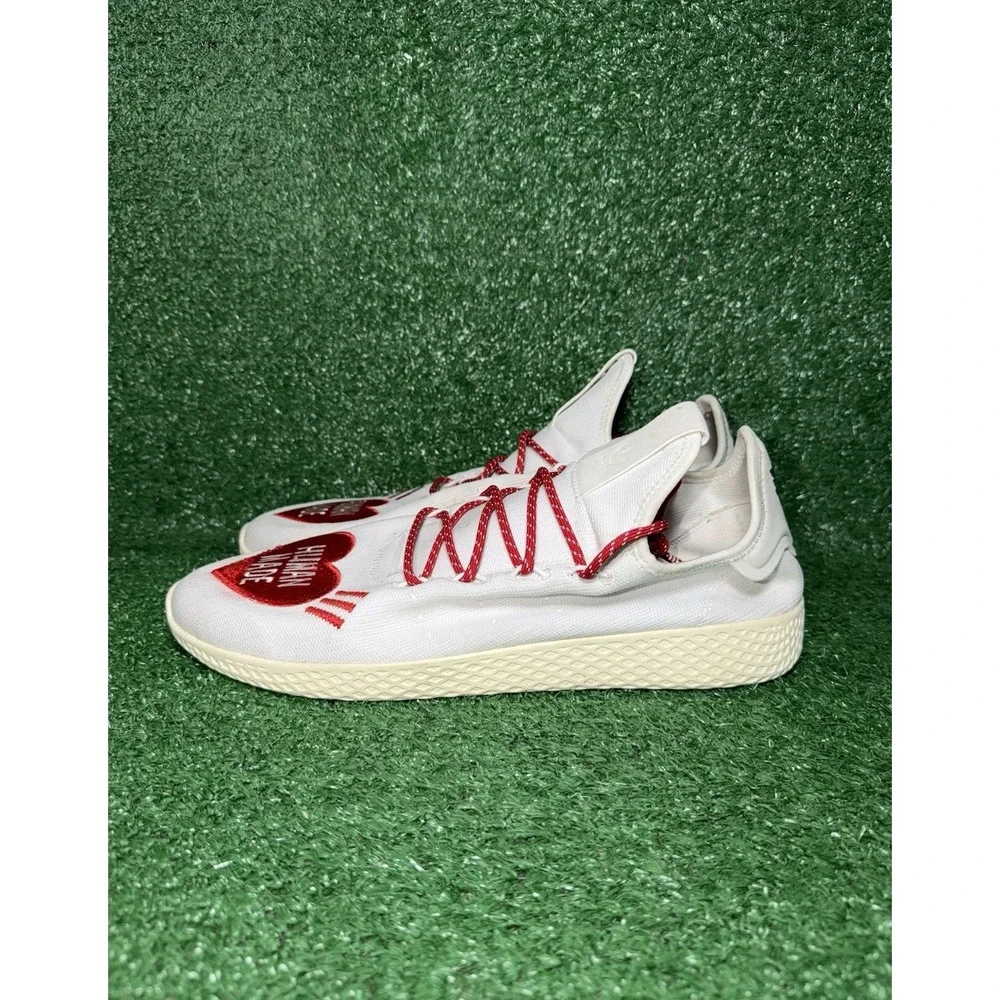 Adidas HU Human Made Pharrell Williams Mens Size 13.5 White Red Running Shoes